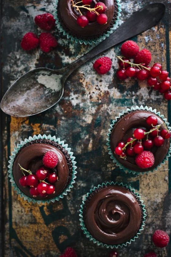 Dark chocolate and berry baked treats...